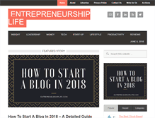 Tablet Screenshot of entrepreneurshiplife.com